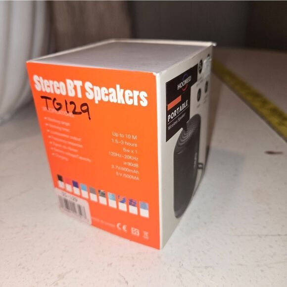 NWT T&G Black and Orange Portable Bluetooth Speaker - Picture 3 of 4